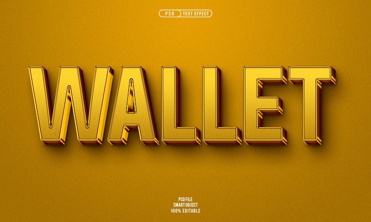 PSD gratuit effet de texte modifiable en 3d pour portefeuille