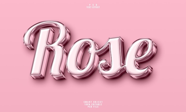 PSD gratuit effet de texte modifiable 3d rose