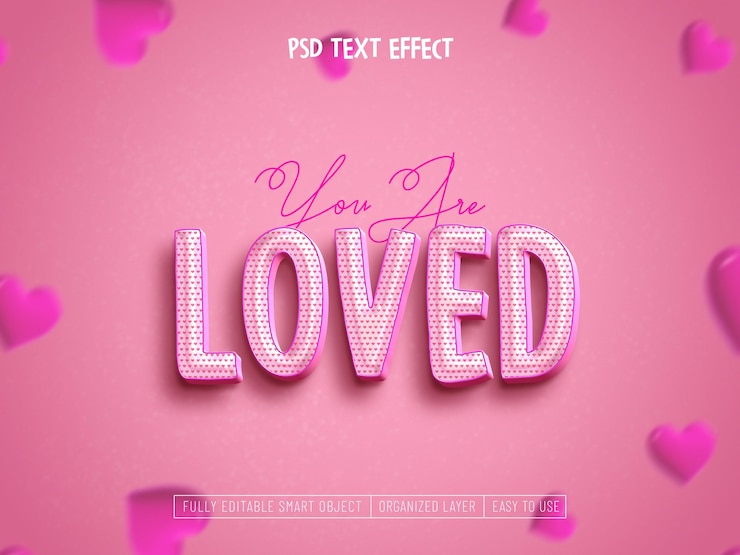 PSD gratuit effet de texte modifiable de l'amour de la saint-valentin