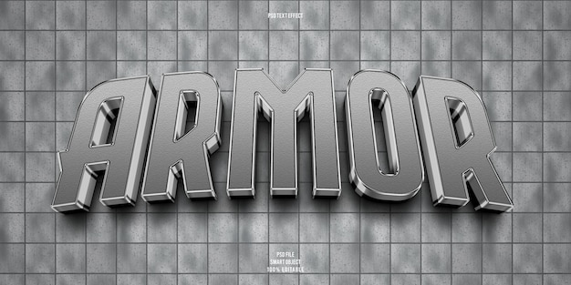 PSD gratuit effet de texte modifiable armor 3d