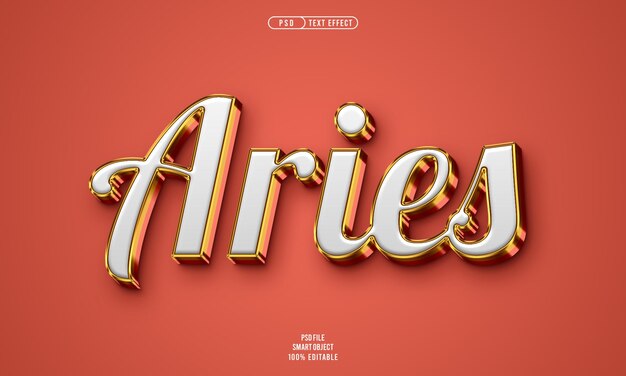 Effet de texte modifiable Bélier 3D
