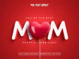 PSD gratuit effet de texte modifiable de la fête des mères