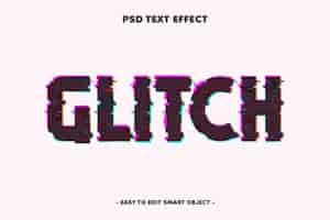 PSD gratuit effet de texte modifiable glitch