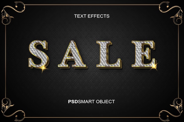 PSD gratuit effet de texte modifiable de luxe style de texte 3d or vente