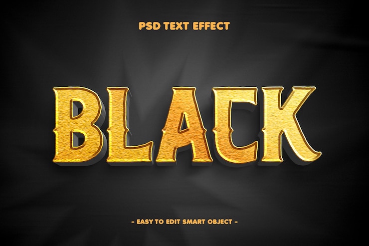 PSD gratuit effet de texte modifiable de style noir or
