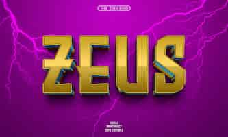 PSD gratuit effet de texte modifiable zeus 3d