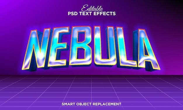 PSD gratuit effet de texte néon brillant