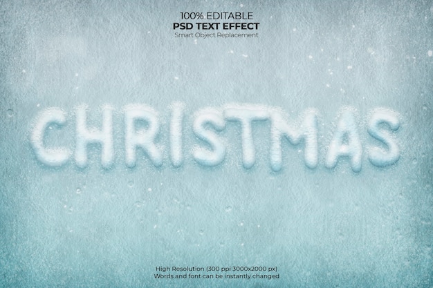 PSD gratuit effet de texte de noël