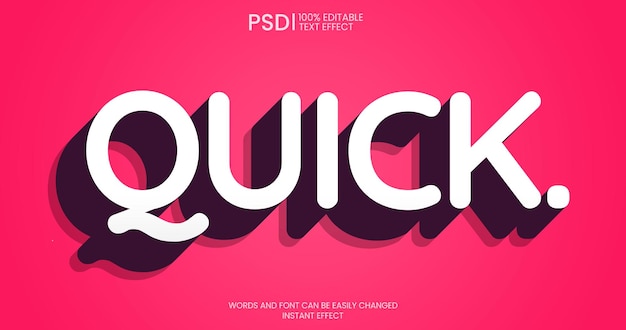 PSD gratuit effet de texte d'ombre 3d simple