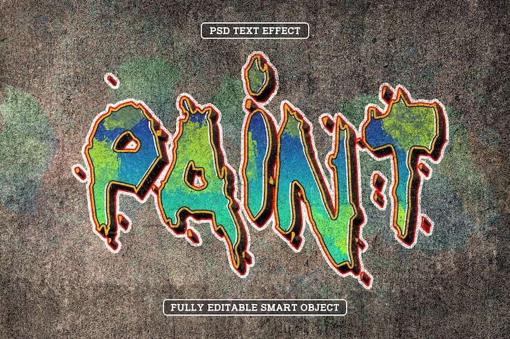 PSD gratuit effet de texte de peinture de rue graffiti
