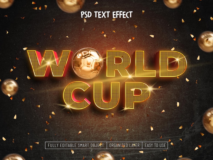 PSD gratuit effet de texte psd de la coupe du monde