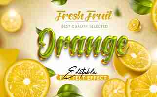 PSD gratuit effet de texte psd de fruits brillants