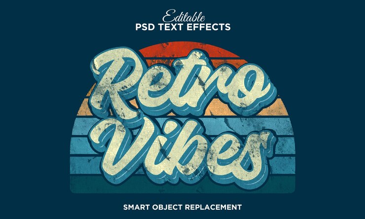 PSD gratuit effet de texte rétro vibes avec fond de texture grunge