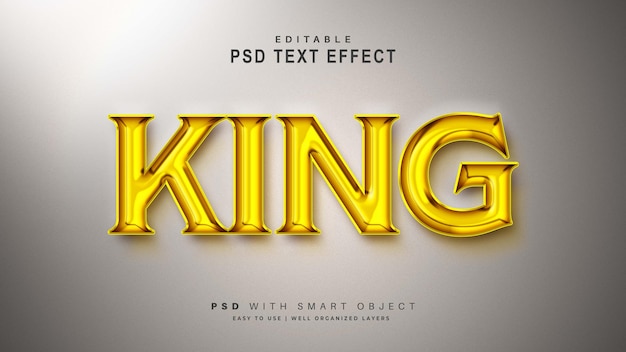 PSD gratuit effet de texte roi d'or