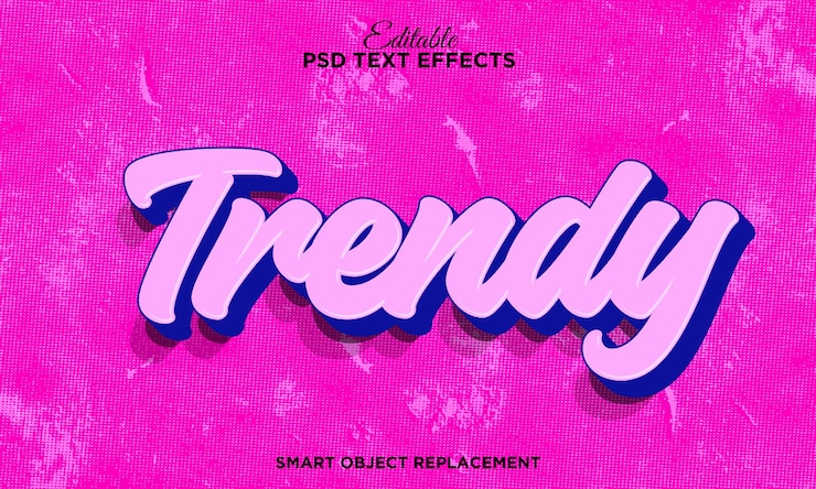 PSD gratuit effet de texte rose 3d avec fond grunge