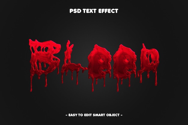 PSD gratuit effet de texte sanguin