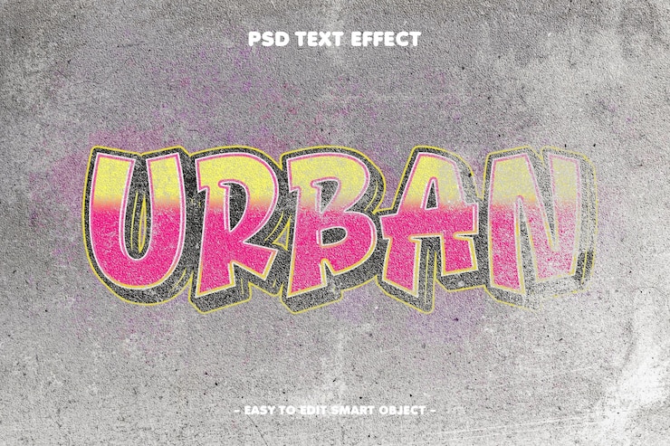 PSD gratuit effet de texte en spray de rue graffiti