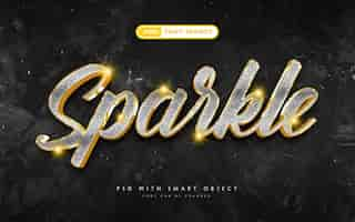 PSD gratuit effet de texte de style 3d gold sparkle