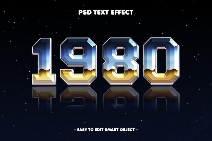 PSD gratuit effet de texte de style rétro vintage des années 1980