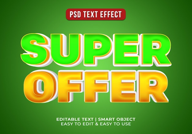 PSD gratuit effet de texte de super-offre modifiable