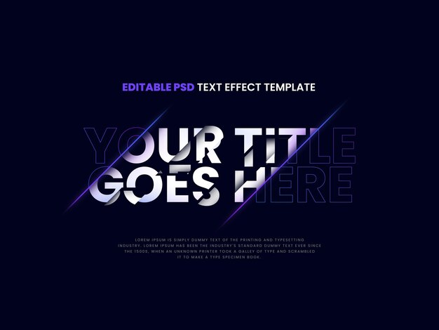 Effet de texte en tranches de lueur légère