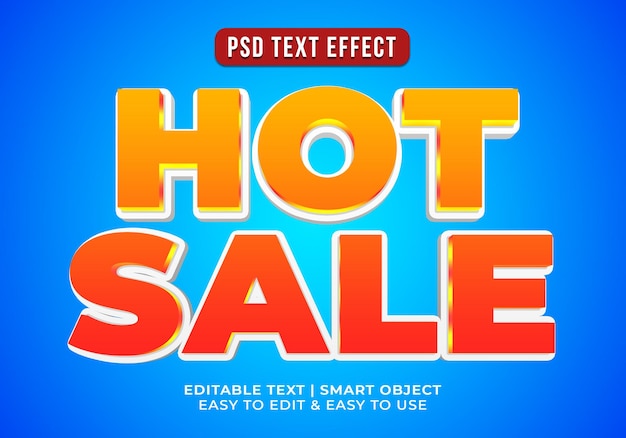 PSD gratuit effet de texte de vente à chaud modifiable