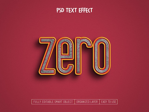 PSD gratuit effet de texte zéro