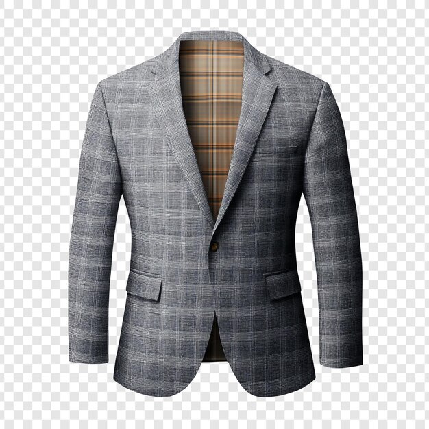 Elegant Blazer à carreaux gris Vêtements masculins sophistiqués