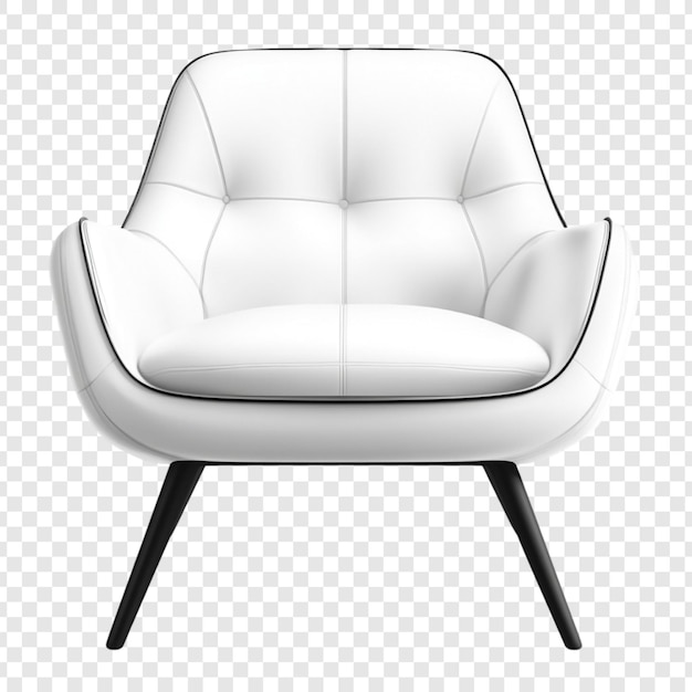 Elegant fauteuil en cuir blanc avec des jambes noires