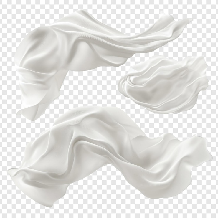 PSD gratuit elegant flowing white fabric render 3d de textile soyeux, lisse et luxueux