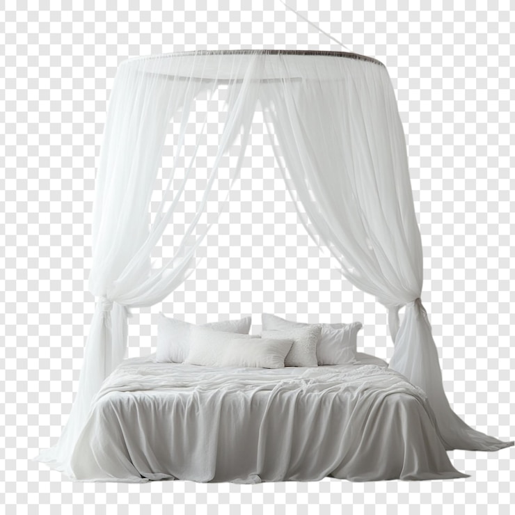 PSD gratuit elegant lit à baldaquin blanc un paradis de chambre de luxe