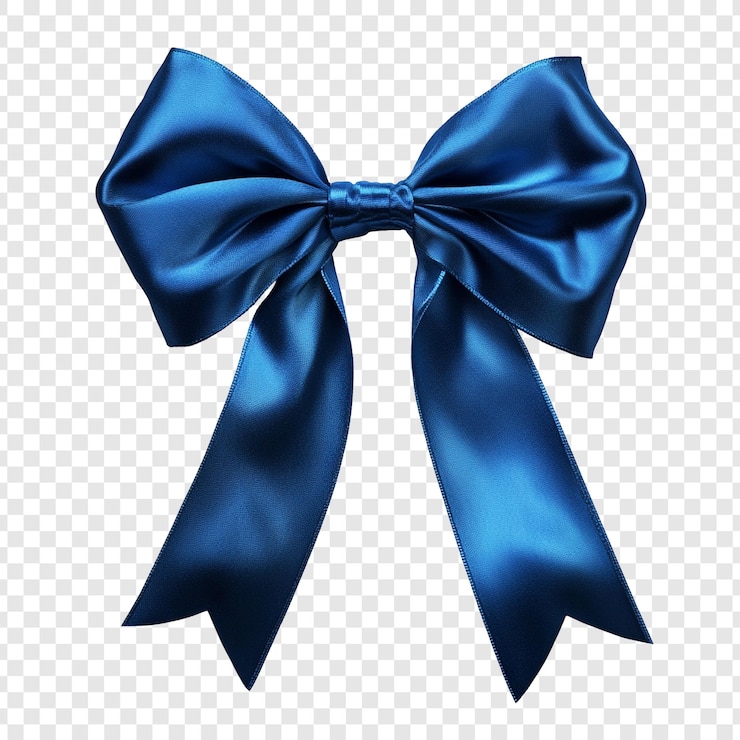 PSD gratuit elegant nœud de ruban de satin bleu parfait pour l'emballage de cadeaux ou la décoration