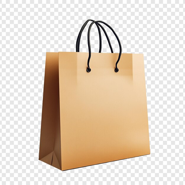 Elegant sac d'achat en papier brun avec des poignées noires