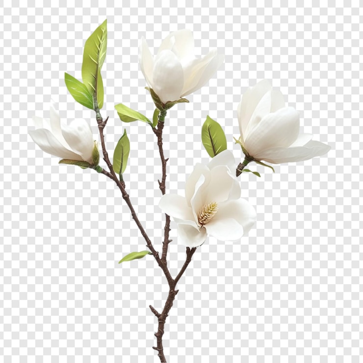 PSD gratuit l'élégante branche de magnolie blanche est un spectacle floral époustouflant