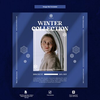 Élégante collection d'hiver vente de mode instagram post modèle de médias sociaux