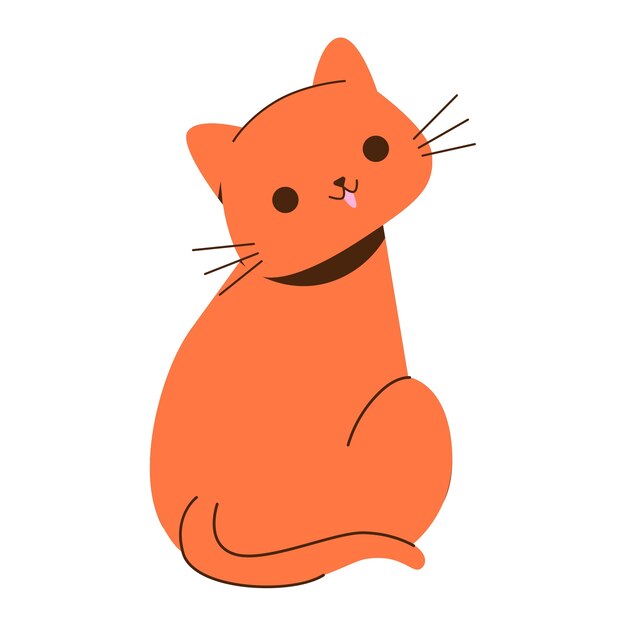 Élément de chat mignon isolé