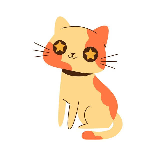 Élément de chat mignon isolé