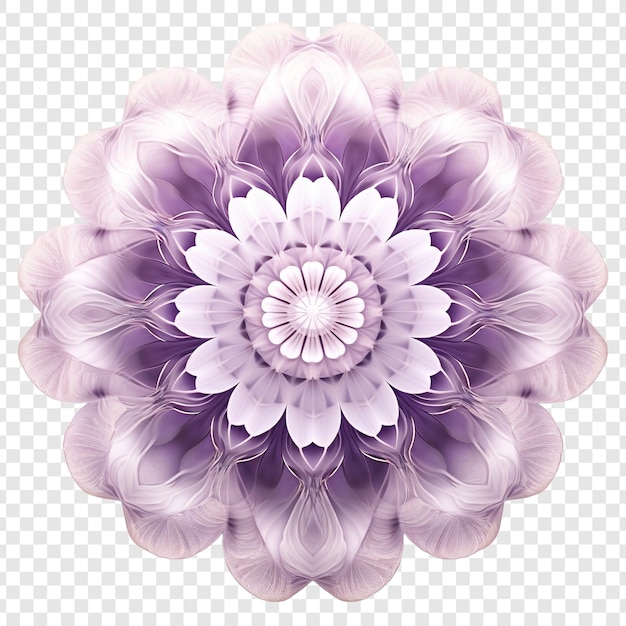 PSD gratuit Élément de conception fractale de mandala avec un motif de fleur isolé sur un fond transparent