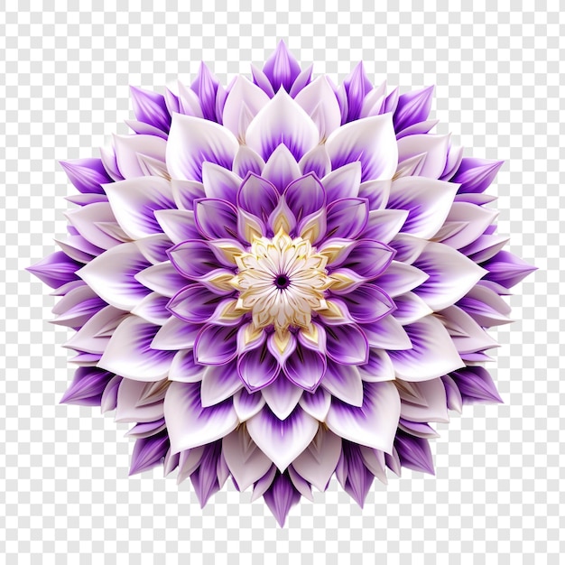 PSD gratuit Élément de conception fractale de mandala avec un motif de fleur isolé sur un fond transparent