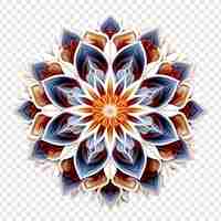 PSD gratuit Élément de conception fractale de mandala avec un motif de fleur isolé sur un fond transparent