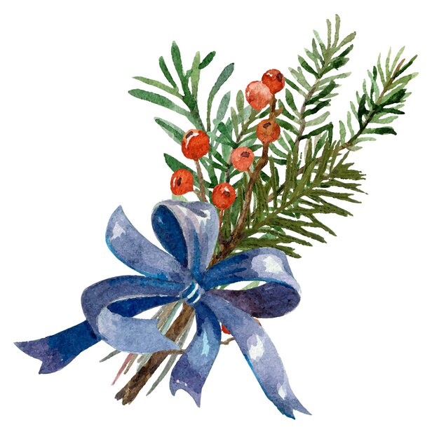 Élément de Noël d'aquarelle isolé