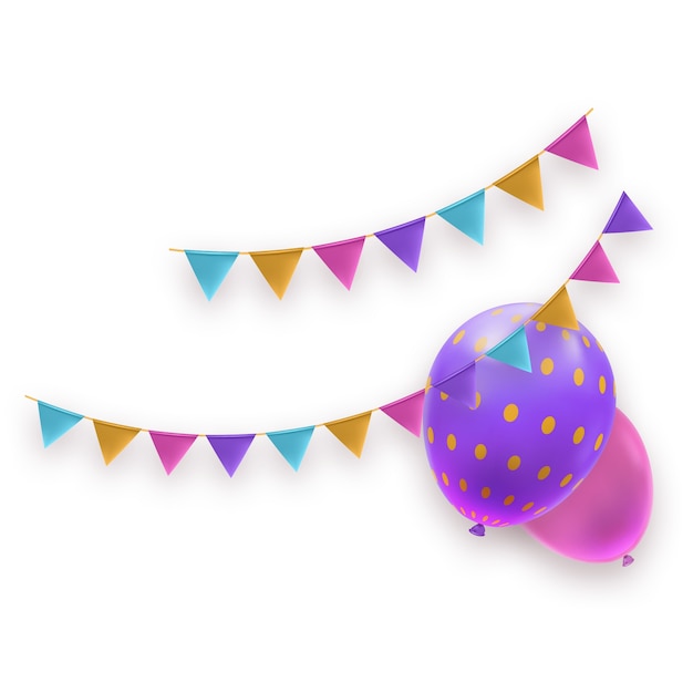 Éléments de conception d'anniversaire réalistes