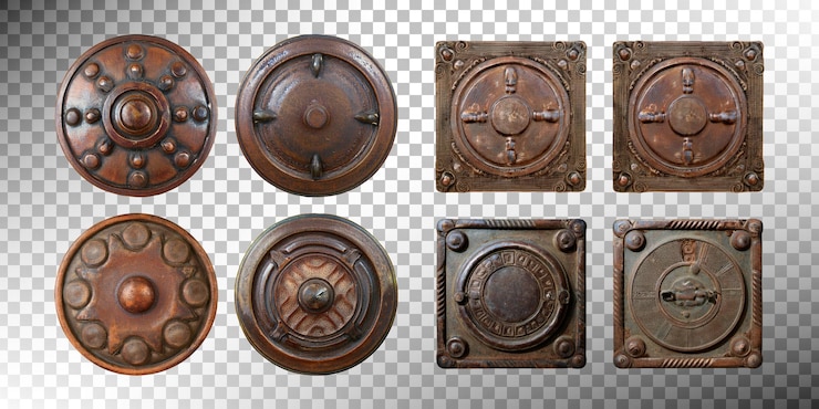PSD gratuit éléments décoratifs en bronze vintage