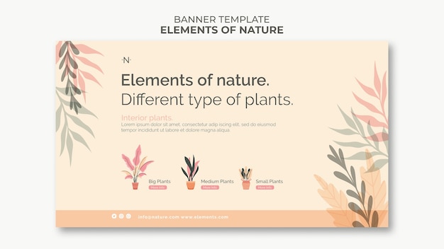 PSD gratuit Éléments du modèle de bannière de la nature