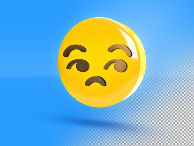PSD gratuit emoji 3d circulaire avec un regard oblique et un geste de rejet