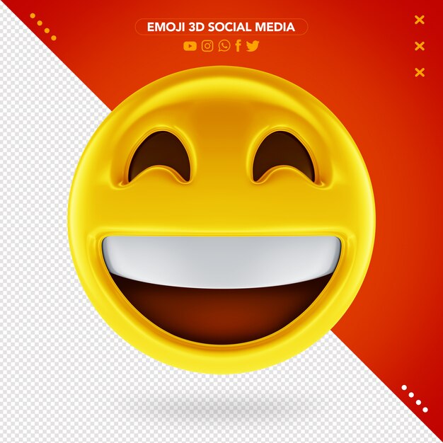 Modele Premium Emoji 3d Sourire Tres Heureux