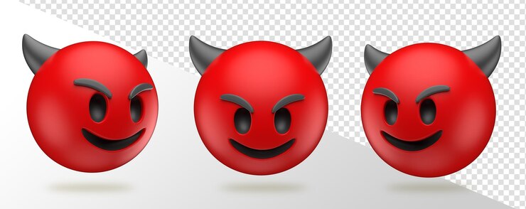PSD gratuit emojis de diable 3d avec un fond transparent