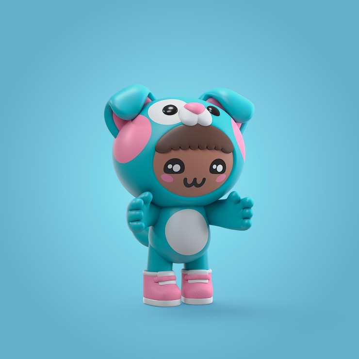 PSD gratuit un enfant en 3d avec un costume