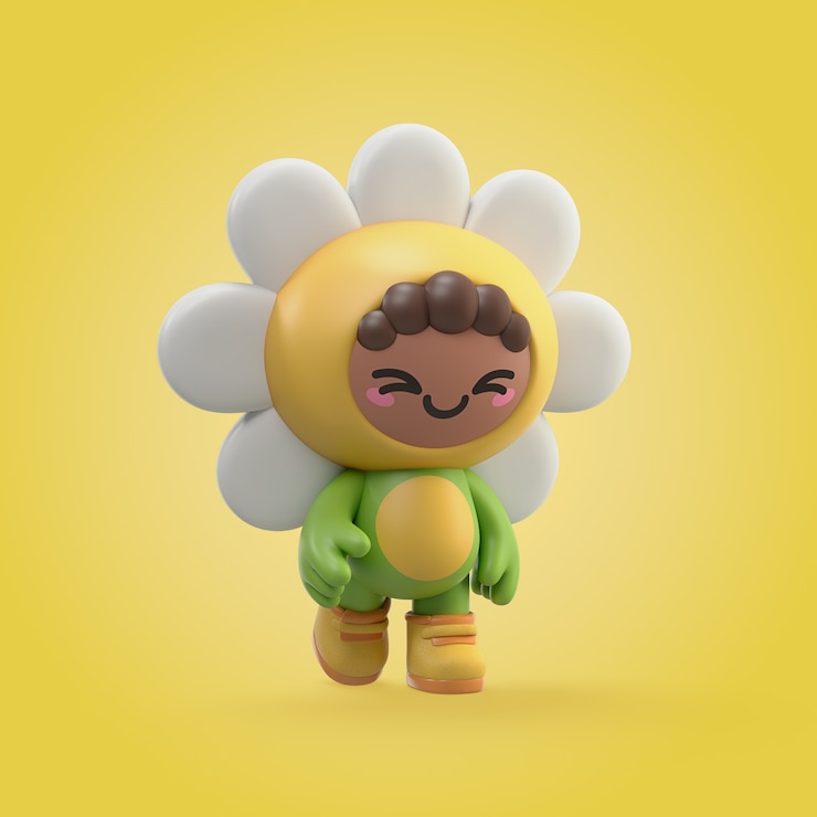 PSD gratuit un enfant en 3d avec un costume