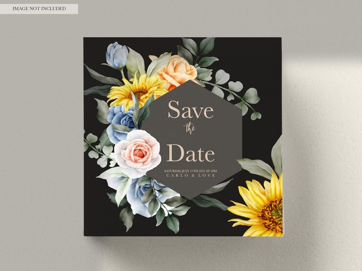PSD gratuit ensemble de cartes d'invitation de mariage floral magnifique